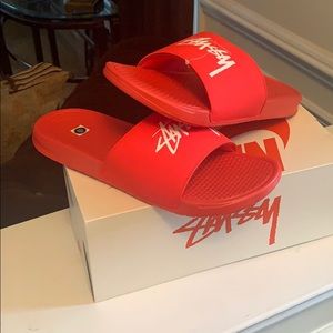 Nike Stussy Habanero Red slides